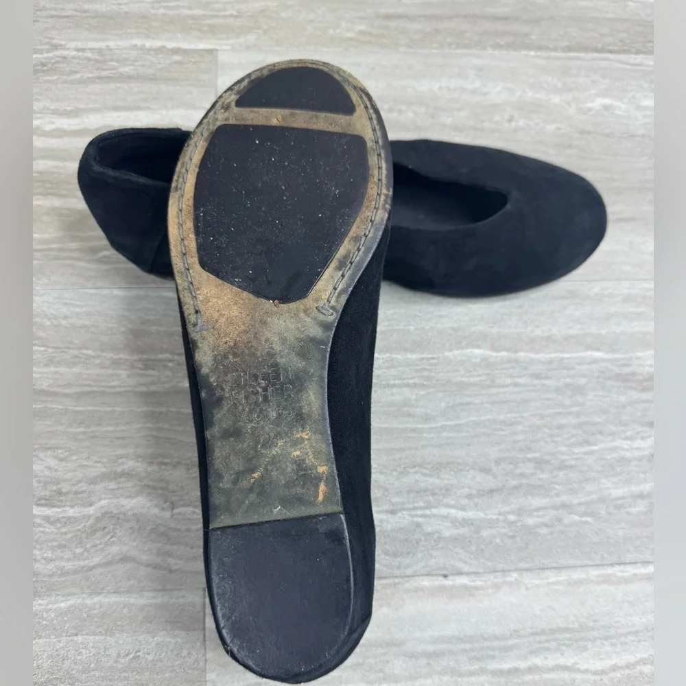 Eileen Fisher Una Hidden Wedge Suede Ballet Loafers Womens Size 7.5